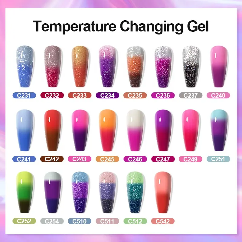 ROSALIND benutzer definierte Handelsmarke bunte Glitzer Temperatur Farbwechsel semi-permanente UV-LED-Gel Nagellack für Nail Art