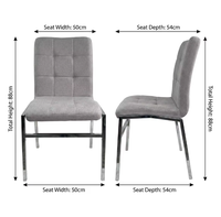 Chaise d'appoint minimaliste rembourrée pour salle à manger, chaise de salle à manger moderne et élégante en PU avec pieds en métal chromé