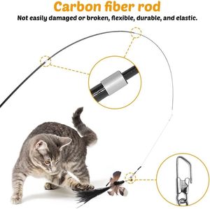 Pet Funny <b>Cat</b> <b>Interactive</b> <b>Toy</b> Stick Retractable 3-section Telescopic Rod Teaser for <b>Cat</b> Wand Fishing Pole <b>Toy</b> <b>Cat</b> Supplies - Product Image 5