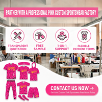 Ensemble sportif rose USA avec ruban, bandeau d'entraînement de baseball personnalisé, manchons de compression pour les bras, bandeau de sensibilisation au cancer du sein