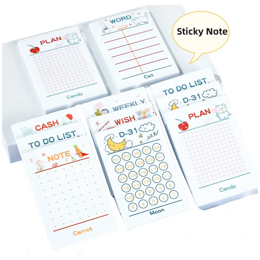50 Sheets Cute Cartoon Note Pad Can Tear Off The Message