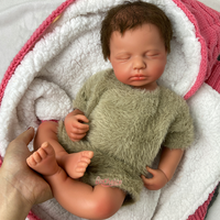 Poupée Reborn en Silicone de 20 Pouces, Aspect Nouveau-né Réaliste, Coiffure de Bébé Véritable, Faite à la Main, Poupée de Collection pour Hobby