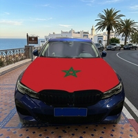 Housse de capot de voiture avec drapeau du Maroc, housse de moteur de voiture avec drapeau, vente en gros, tissu élastique personnalisé, vente directe d'usine