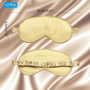 Masque de sommeil en satin de soie doux avec logo personnalisé, masque pour les yeux respirant avec sangle réglable, idéal pour les voyages, les mariages, les cadeaux - Product Image 2