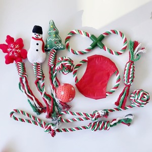 Dog Cotton Rope Toys Christmas Pet Chew Set Teething Teeth Cleaning For Dogs - Product Image 2