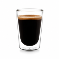 Vente en gros de tasses en verre borosilicate à double paroi, résistantes à la chaleur, design minimaliste moderne, logo/graphisme personnalisable, cadeau d'entreprise