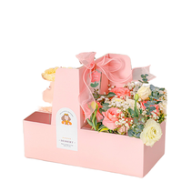 Boîte à gâteau carrée transparente avec logo personnalisé, poignée, doublure en éponge recyclable, carton ondulé, emballage cadeau, laminage mat