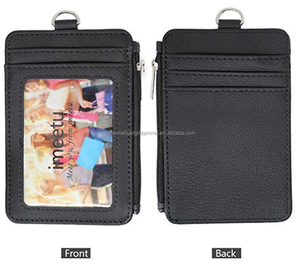 Rozet sahipleri rozetleri ve isim etiketleri boyunluklar çevre dostu ürünler PU deri fermuar dikey kimlik kartı rozeti sahipleri - Product Image 6