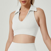 Nouveau design soutien-gorge de sport grande taille à maintien élevé, dos ajouré, col en V, col rabattu, Spandex/Nylon, pour femme, course, fitness, yoga