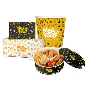 Caja de Almuerzo Desechable para Comida para Llevar, de Papel Kraft Ecológico, con Diseño de Impresión de Logotipo Personalizado, para Pollo y Comida Rápida - Product Image 3