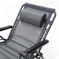 Fauteuil inclinable d'extérieur à gravité zéro avec cadre métallique sur mesure, hauteur réglable, résistant à l'eau et en maille respirante