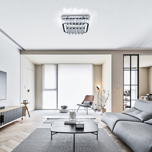 Hiện đại sang trọng <span class=keywords><strong>Led</strong></span> pha lê Đèn chùm vuông trần trang trí thả ánh sáng đương đại Mặt dây chuyền Trần lịch thi đấu - Product Image 2