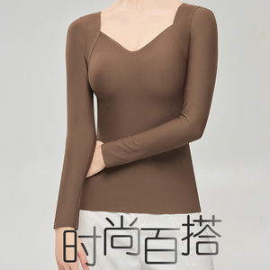 <span class=keywords><strong>Maglia</strong></span> Termica a Maniche Lunghe Autunno/Inverno per <span class=keywords><strong>Donna</strong></span>, Intimo Senza Cuciture con Imbottitura al Petto, Strato Base ad Asciugatura Rapida in Nylon e Spandex per Attività all'Aperto - Product Image 3