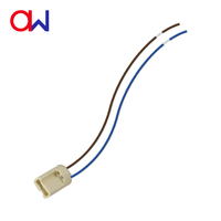 Douille de lampe en céramique G9 avec fils, homologuée CE, support bi-broches pour ampoule LED, pré-décapée, pour remplacement de plafonnier encastré