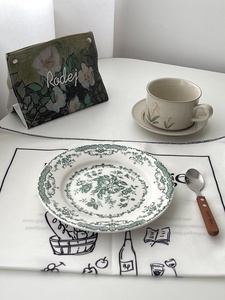 ชุดจานเซรามิกพอร์ซเลนสีทองสไตล์คลาสสิกสำหรับใส่อาหารทะเลทรายจานกลมสไตล์อังกฤษแบบวินเทจขายดี - Product Image 4