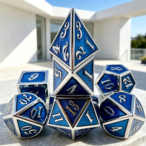 Dés Métalliques Anciens de Haute Qualité D20 Taille 16mm, Lot de 7 Pièces, Logo Personnalisé, Vente en Gros Usine pour RPG Dungeons & Dragons - Product Image 1