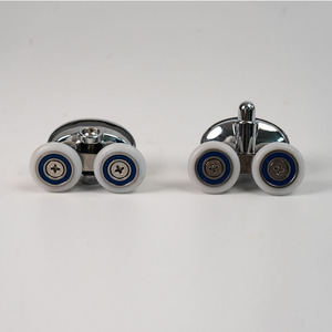 हाइड्रेorelax जस्ता मिश्र धातु शॉवर डोर धावक 23 मिमी ट्विन शॉवर डोर रोलर्स 4अप डबल व्हील + 4 नीचे डबल व्हील + 4 - Product Image 1