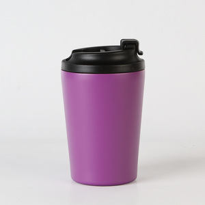 12oz Custom Logo Printed Pink Stainless Steel Leak-Proof Double Wall Coffee Mug Straw Cover Irregular Travel Mug 500ml Half - Product Image 1