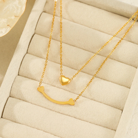 Bijoux fantaisie, collier en acier inoxydable, argent, or 18 carats, barre simple, pendentif en forme de cœur, collier personnalisé pour femmes