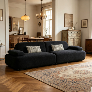 Espacioso Sofá de Terciopelo Estilo Montaña Nevada con Amplios Asientos, Ideal para Reuniones Familiares y Tiempo de Conversación Informal - Product Image 5