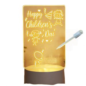 High Transparent Acrylic Diy Note Board Holiday <b>Light</b> Creative Led <b>Night</b> <b>Light</b> Usb Message Board <b>Light</b> With Pen - Product Image 2