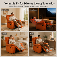 Canapé inclinable électrique VANBOW en tissu respirant orange avec repose-pieds extensible pour salon