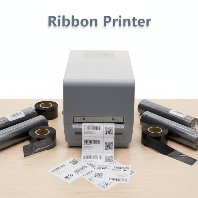 4Inch Ribbon Printer Wireless Bluetooth WiFi USB Lan Thermal Shipping Transfer Label Printer for Small Business 203dpi/300dpi