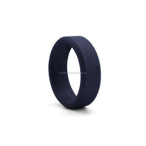 Bague de mariage en silicone pour hommes, bandes de fiançailles en caoutchouc pour hommes pour entraînement <span class=keywords><strong>crossfit</strong></span>, bords biseautés de 8mm - Product Image 3