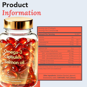 OEM/ODM Hoge Sterkte <span class=keywords><strong>Omega</strong></span> <span class=keywords><strong>3</strong></span> Visolie 1000mg Noorse Zalmolie met EPA & DHA Hersenen & Hart Triglyceriden Visolie Capsules - Product Image 6