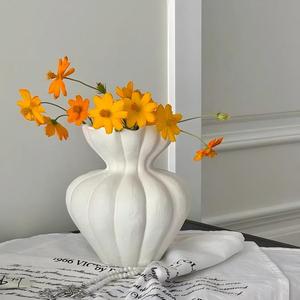 Vase en céramique blanche texturée, <span class=keywords><strong>moderne</strong></span>, fait main, écologique, pot à <span class=keywords><strong>fleurs</strong></span> <span class=keywords><strong>de</strong></span> table pour la décoration <span class=keywords><strong>de</strong></span> mariage et <span class=keywords><strong>de</strong></span> la maison - Product Image 4