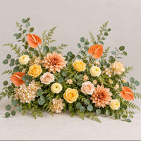 Rangée de fleurs artificielles en tissu de soie, faites à la main, résistantes à la décoloration et à l'eau, pour décoration intérieure de scène de mariage et de banquet