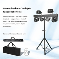 Barre de lumière DJ professionnelle portable pour discothèque, 2x30W Moving Head, 2pcs 6x8W RGBW 4-en-1 LED Par Bar, éclairage de scène avec support