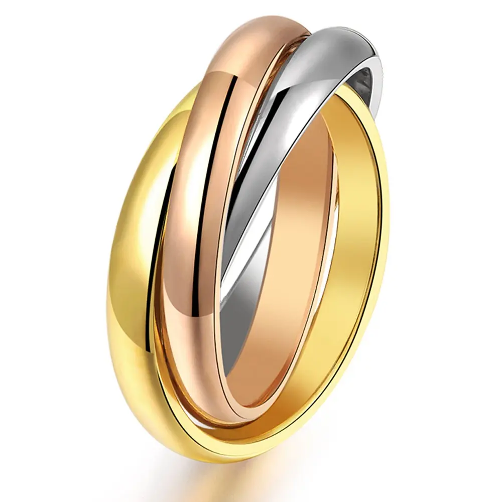 Fabrik Direct Custom Design Glatte Roman Frauen Gold Prong Ring
