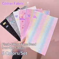 Ensemble de tissus brodés tricotés à paillettes arc-en-ciel, scintillants, pour transfert thermique, spécial cuisson, repassage, brillants et étincelants