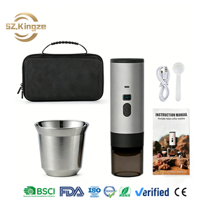 <span class=keywords><strong>Machine</strong></span> <span class=keywords><strong>à</strong></span> <span class=keywords><strong>expresso</strong></span> Kingze Premium 3-en-1 portable avec étui de voyage en EVA et tasse en acier inoxydable pour cadeaux - Product Image 1