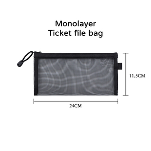 Dây kéo bút bút chì tổ chức Pouch tái sử dụng nylon lưới <span class=keywords><strong>PVC</strong></span> Túi mỹ phẩm trang điểm màu đen túi in thời trang trong suốt cho du lịch - Product Image 4