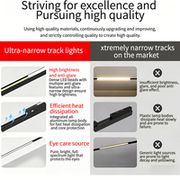 Système d'éclairage sur rail magnétique en alliage d'aluminium ultra-mince de 5 mm, encastré et encastrable, LED dimmable pour plafond de maison et bureau