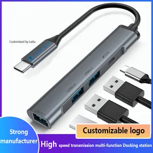 อะแดปเตอร์ USB C ฮับอเนกประสงค์ชนิด C อะแดปเตอร์เชื่อมต่อแล็ปท็อปสถานีเชื่อมต่อ USB 100W สำหรับแล็ปท็อป