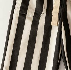 Pantalons décontractés toute la journée, neutres, garçons, été, <span class=keywords><strong>beige</strong></span>, noir, rayé, <span class=keywords><strong>lin</strong></span>, coton, pantalons décontractés à jambes larges pour filles, confortables, enfants - Product Image 2