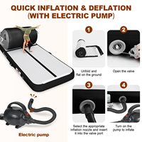 Tapis de gymnastique gonflable en PVC imperméable 10ft/12ft antidérapant avec rouleaux d'air pour entraînement d'équilibre intérieur/extérieur