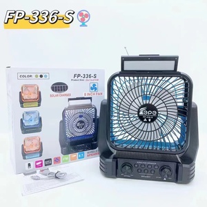 Xu Hướng FP-336-S Mới Năng Lượng Mặt Trời Fan Pin Có Thể Sạc Lại Powered Ngoài Trời Loa FM Đài Phát Thanh Với Đèn LED Máy Nghe Nhạc Khẩn Cấp Ánh Sáng - Product Image 6