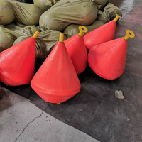 Bouée flottante conique en polyéthylène 700*900mm, résistante aux UV, pour terminal portuaire, balise de navigation jaune, lumière solaire LLDPE
