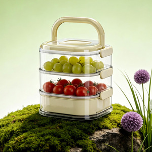 Orange Plus Multi Layer Food Box 3L Airtight Rectangular Lunch Box For Outdoor Camping - Product Image 4