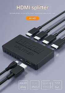 Adaptateur séparateur HD-MI 1x4 Convertisseur HDTV 1 entrée 4 sorties Hub vidéo audio 4K HD pour Xbox PS4/5 <span class=keywords><strong>DVD</strong></span> TV Moniteur Affichage Ordinateur portable - Product Image 2