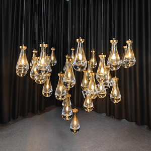 Luxury K9 Crystal Raindrop Round Chandelier Crystal Sphere <strong>Cluster</strong> Pendant <strong>Light</strong> for Living Room Staircase High Ceiling Foyer - Product Image 2