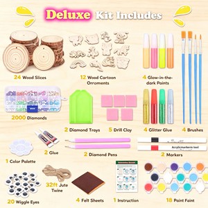 Set de manualidades de madera DIY para pintar a mano, estilo graffiti, que brilla en la oscuridad, para niños de 4 a 6 años, ideal para vacaciones, disponible para envío transfronterizo. - Product Image 2