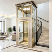 Luxus-Villenaufzug Kleiner Hauslift AC-Antrieb Glaskabine Edelstahlmaterial für 2 bis 4 Etagen 400kg CE-Zertifiziert