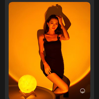 Lampe de table LED décorative d'intérieur à lumière lunaire, blanc chaud, dimmable, rechargeable, pour l'ambiance et la photographie