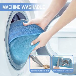 Système de nettoyage de sol professionnel avec manche en acier inoxydable CF, 4 tampons de serpillière réutilisables et lavables, serpillière en microfibre de 18 pouces pour la maison - Product Image 6