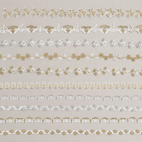 Dentelle soluble à l'eau en fil d'or, garnitures en dentelle de polyester brodées sur mesure avec logo pour la décoration de robes Lolita